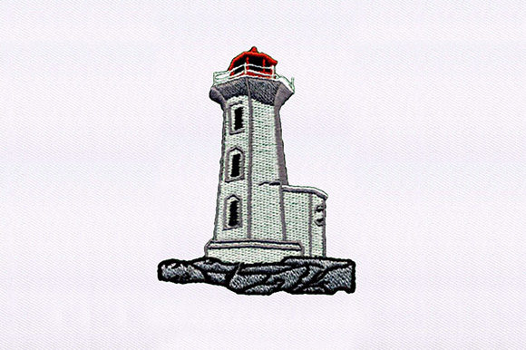 Detailed Lighthouse Embroidery Design